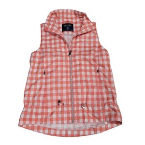 Polo Ralph Lauren Golf Womens Pink White Plaid Water Repellent Vest Size XS